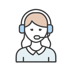 Call Center Female Operator Icon Design