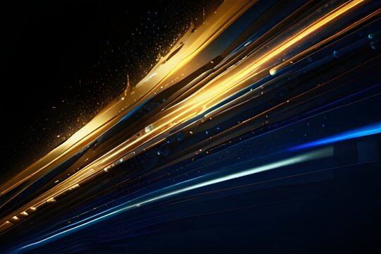 Abstract background of long explosure tale light on black Generative AI
