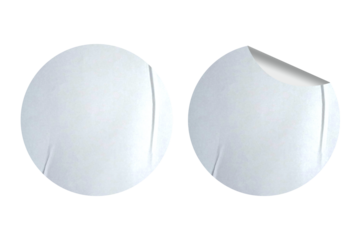Clean White Round Sticker with Curl Edge , Mock up for Branding or Design