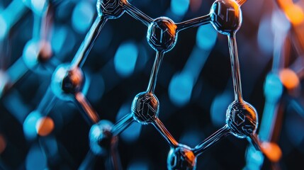 Exploring molecular structures in a scientific environment abstract close-up photography of atoms and bonds