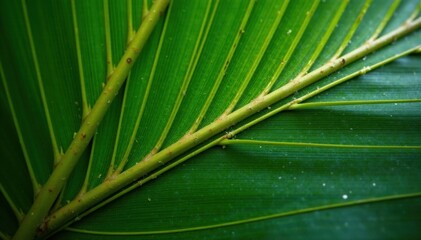Mature sabal palm leaves, showing complexity of veins and structure , natural, palm