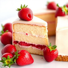 Piece of strawberry cake 