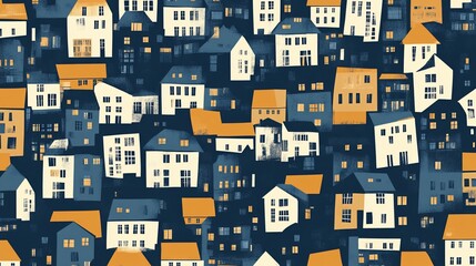 Whimsical Architecturalscape: An Abstract Urban Dwelling Illustration