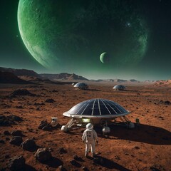 Sustainable Space Colony with Green Energy.