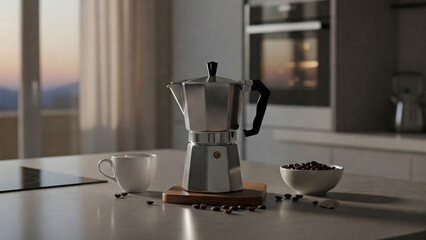 Home Barista Setup Moka Scale Island