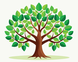 Fototapeta premium Green Tree Illustration. Nature Artwork