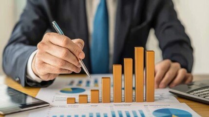 Analyzing business growth trends office environment infographic reports professional viewpoint financial insights