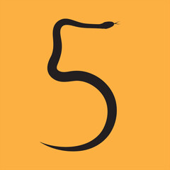 snake-headed font icon illustration