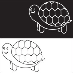 Fototapeta premium simple icon illustration of cute black and white animals