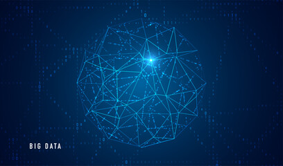Obraz premium Abstract space polygonal illustration. Big data code representation. Graphic concept for your design.