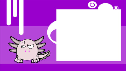 axolotl ball style character carton background illustration in vector format