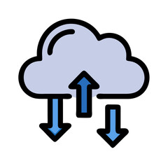 Cloud Upload and Download Arrows Icon Design