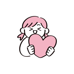 ハートを持った子供のイラスト