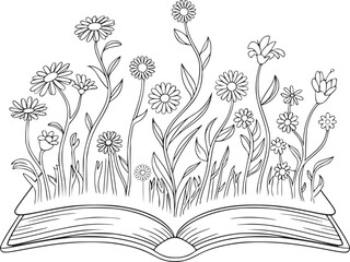 Book Flower Svg Design,Floral Book Svg fles
