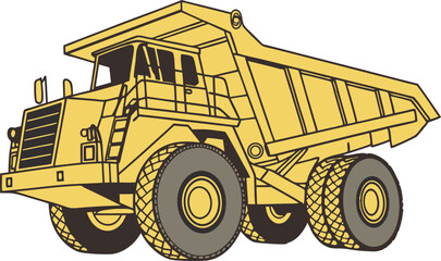 Obraz premium Truck illustration construction vehicle vector design.