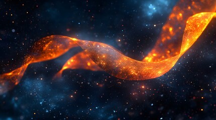 Obraz premium Cosmic Fire Ribbon in Deep Space
