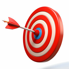 Red Target with Arrow in Bullseye. Achieving Success