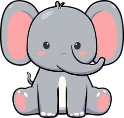 Cute baby elephant sitting