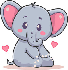 Cute elephant with heart