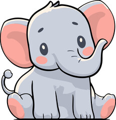 cartoon elephant with a blank background