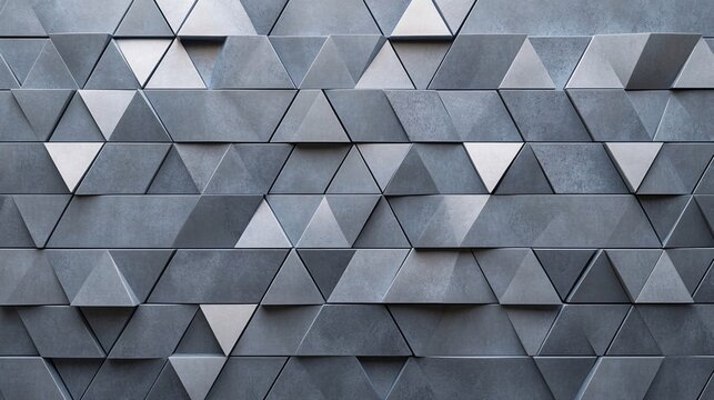 Geometric grey triangle wall texture background design