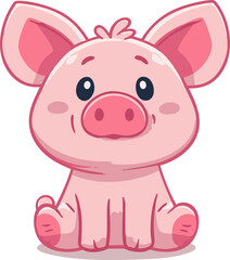Pink cute piglet
