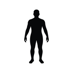 silhouette of a man icon symbol vector isolated on white background