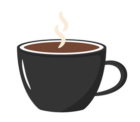 Hot coffee cup with steam, vector eps10 illustration