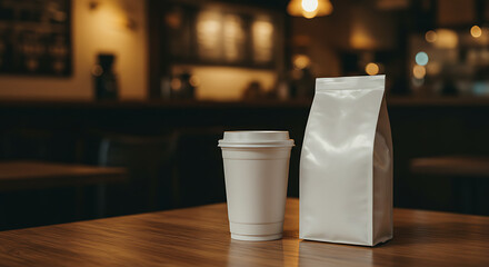cup and bag comercial drink produck