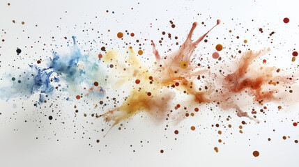 Dynamic watercolor splashes create vibrant and artistic display of colors, evoking creativity and energy