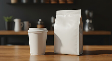 cup and bag comercial drink produck