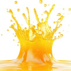Orange juice splash liquid refreshment drink beverage fruit vitamin c isolated on white background