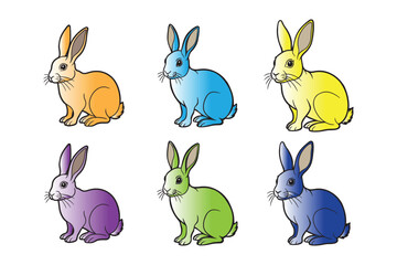 Obraz premium Rabbit vector set