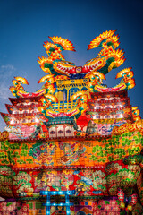 Noshiro Tenku no Fuyajo Tanabata Festival Lantern Castles in the Sky in Noshiro , Akita, Japan