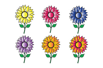 Sunflower vector set 
