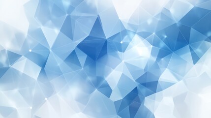 Obraz premium Abstract geometric shapes, light blue, white background, digital art, futuristic, technology, possible use for website header or presentation slide