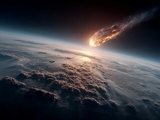 a huge asteroid falling on Earth