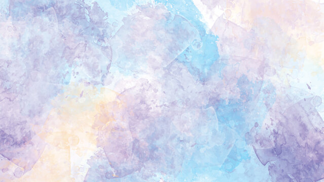 Fantasy smooth light pink, purple shades and blue watercolor textured. BEIGHT WATERCOLOR BACKGROUND.