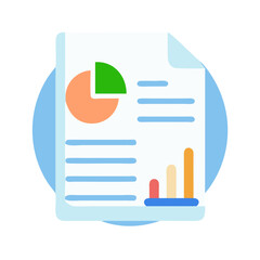 Document Over Pie Chart Stats Icon Design