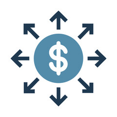 Dollar Sign with Focus Arrows Icon Design