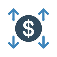 Dollar with Outward Arrows Icon Design
