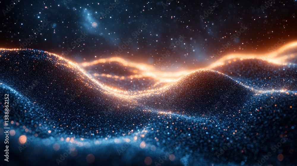 Wall mural cosmic web of interconnected nodes representing digital ecosystems