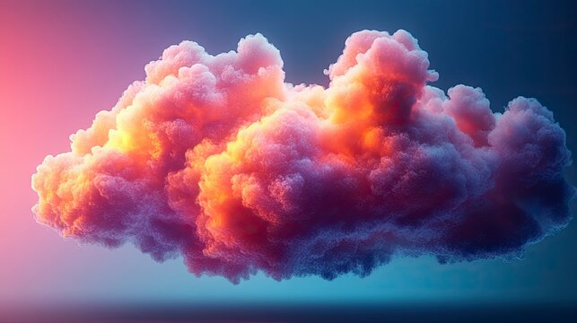 Abstract visualization of cloud storage using floating geometric shapes
