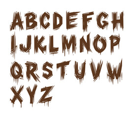 fonts or letter A to Z, uppercase, graffiti style (artwork 4)