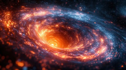 Obraz premium Digital tornado made of swirling data streams and particle effects