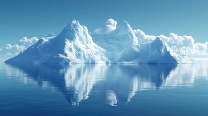 Digital glacier landscape with geometric ice formations
