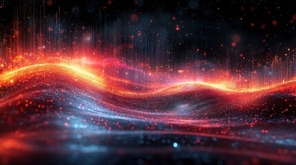 Fototapeta premium Abstract representation of digital music using waveform patterns