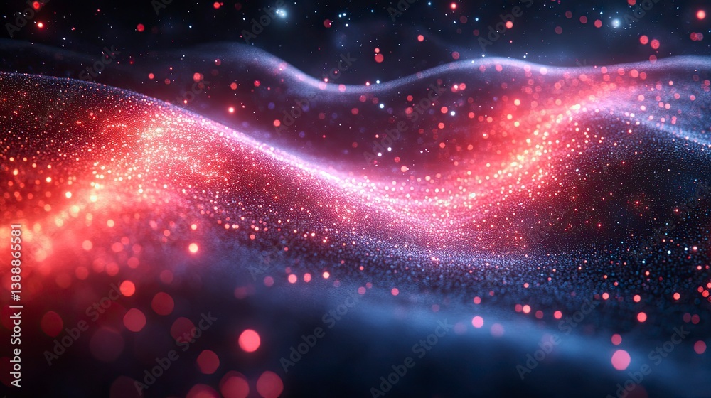 Wall mural digital galaxy made of flowing data streams and particle effects