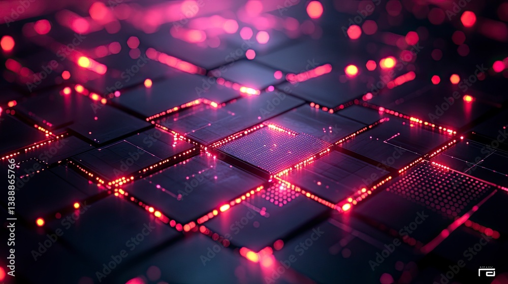 Wall mural abstract visualization of digital gaming using geometric patterns