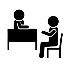 Business Meeting Office Interview Pictogram Professional Conversation Between Two People